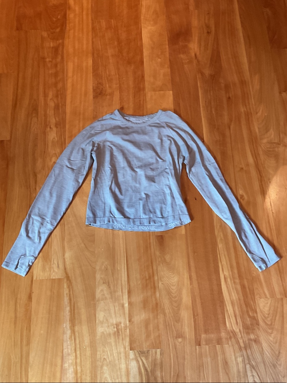 Athleta Light Blue Long Sleeve Crew Tee